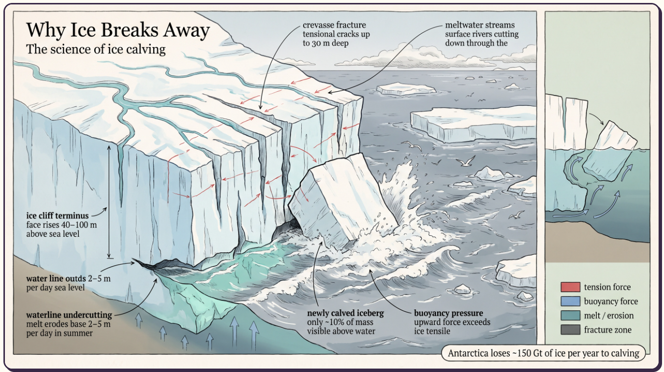 Why Ice Breaks Away — the science of ice calving